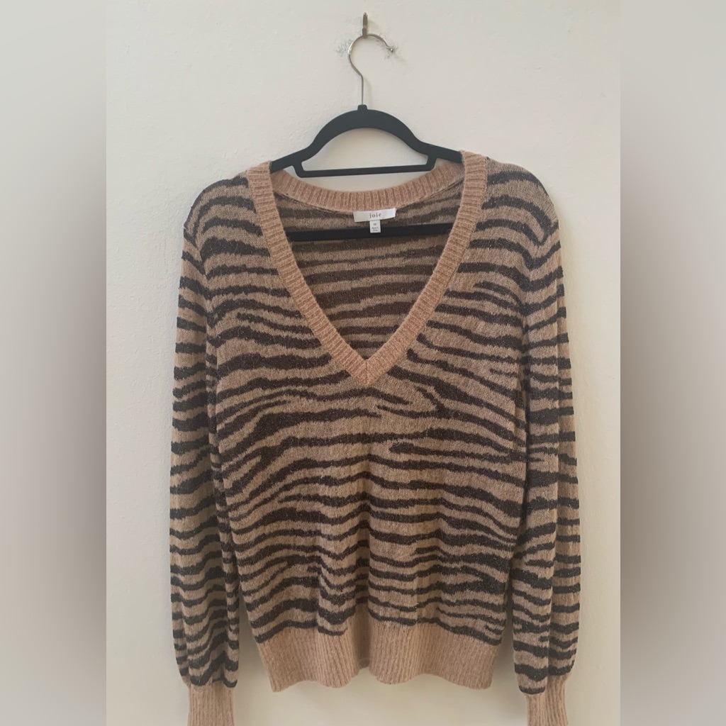 Sz M Joie Brown And Black Striped Women's Sweater